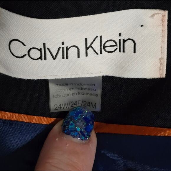 Calvin Klein Plaid Tweed Academia Faux Pocket Blazer Jacket Plus Size 24‎ W New! - Picture 12 of 13